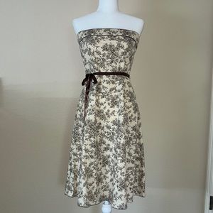 NWT Just Choon Strapless Floral Vintage Style Midi Dress